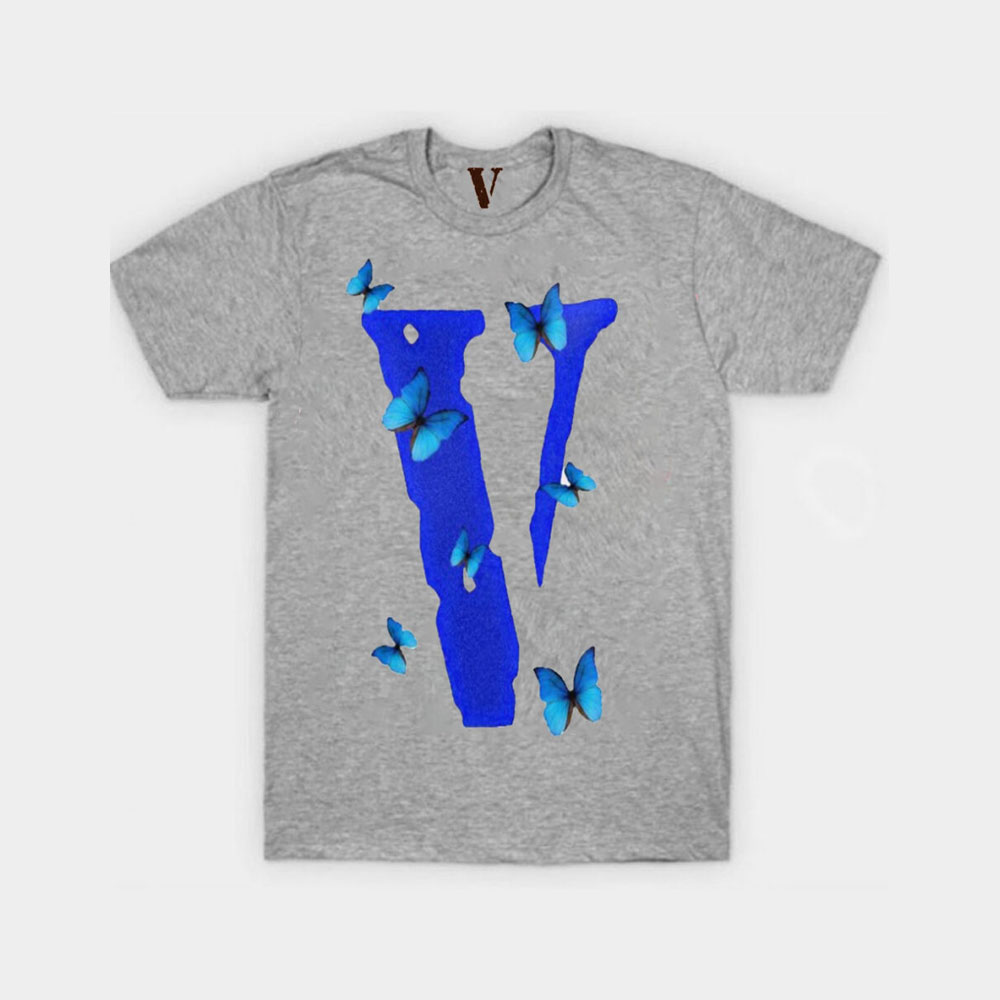 Vlone Blue Butterfly T-Shirt - White || 2023 Iconic Piece