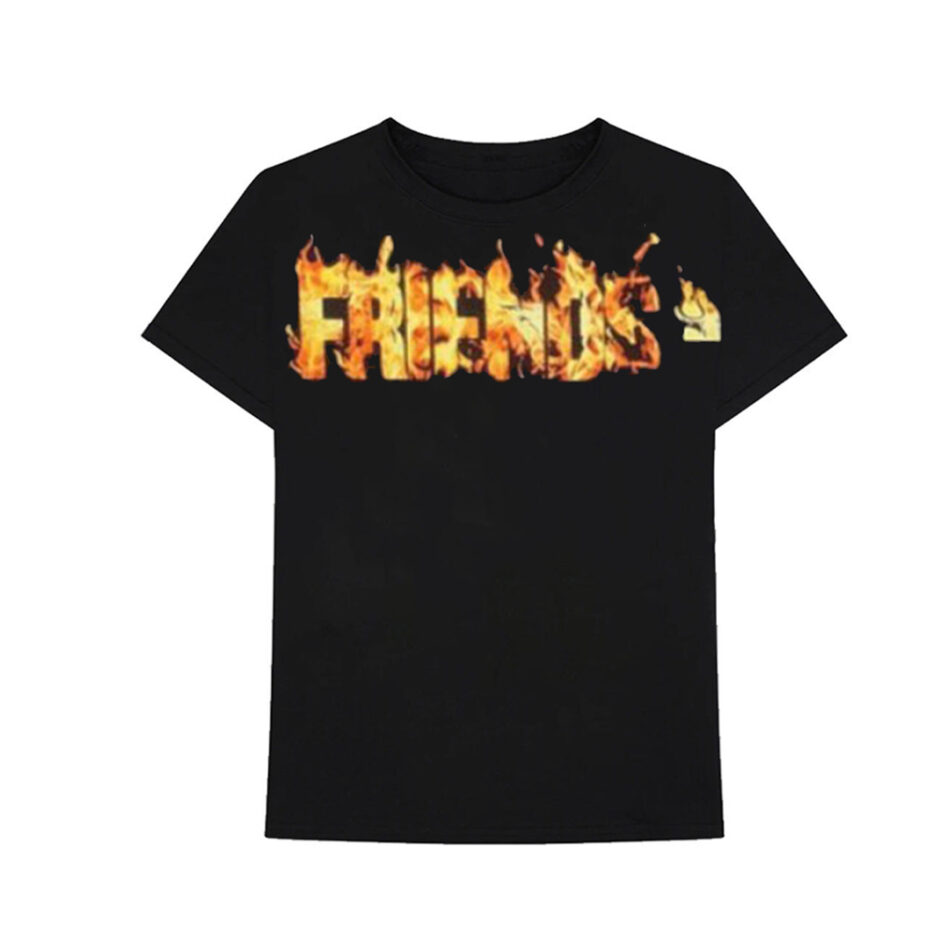 Vlone Flaming Friends T Shirt – Black