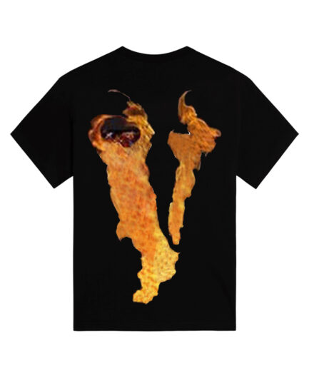 Vlone Flaming Friends T Shirt – Black