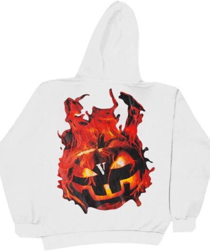 Vlone Halloween Flaming Pumpkin Hoodie White Back 1024x1024 1