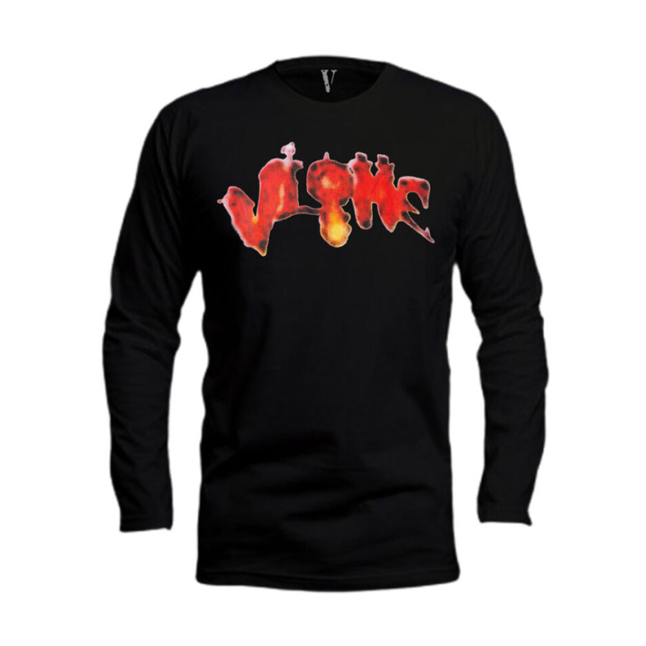 Vlone Halloween Flaming Pumpkin Longsleeve – Black (1)