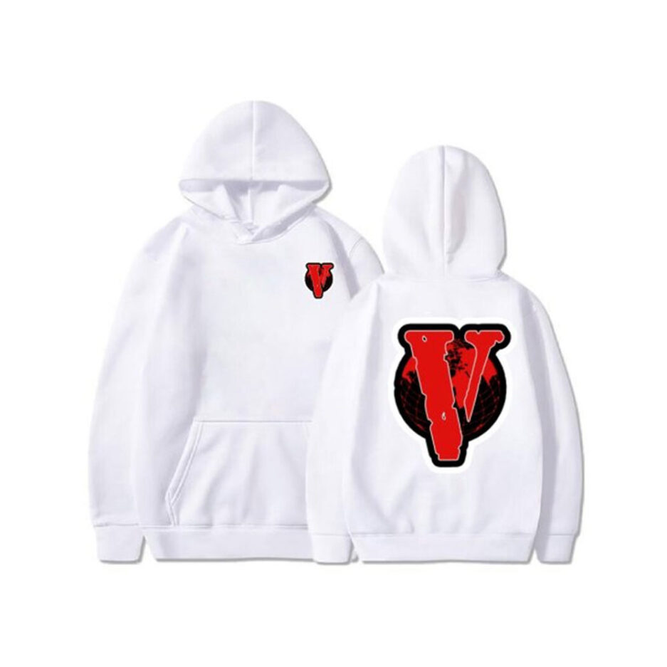 Vlone Red World Designed Hoodie (8)