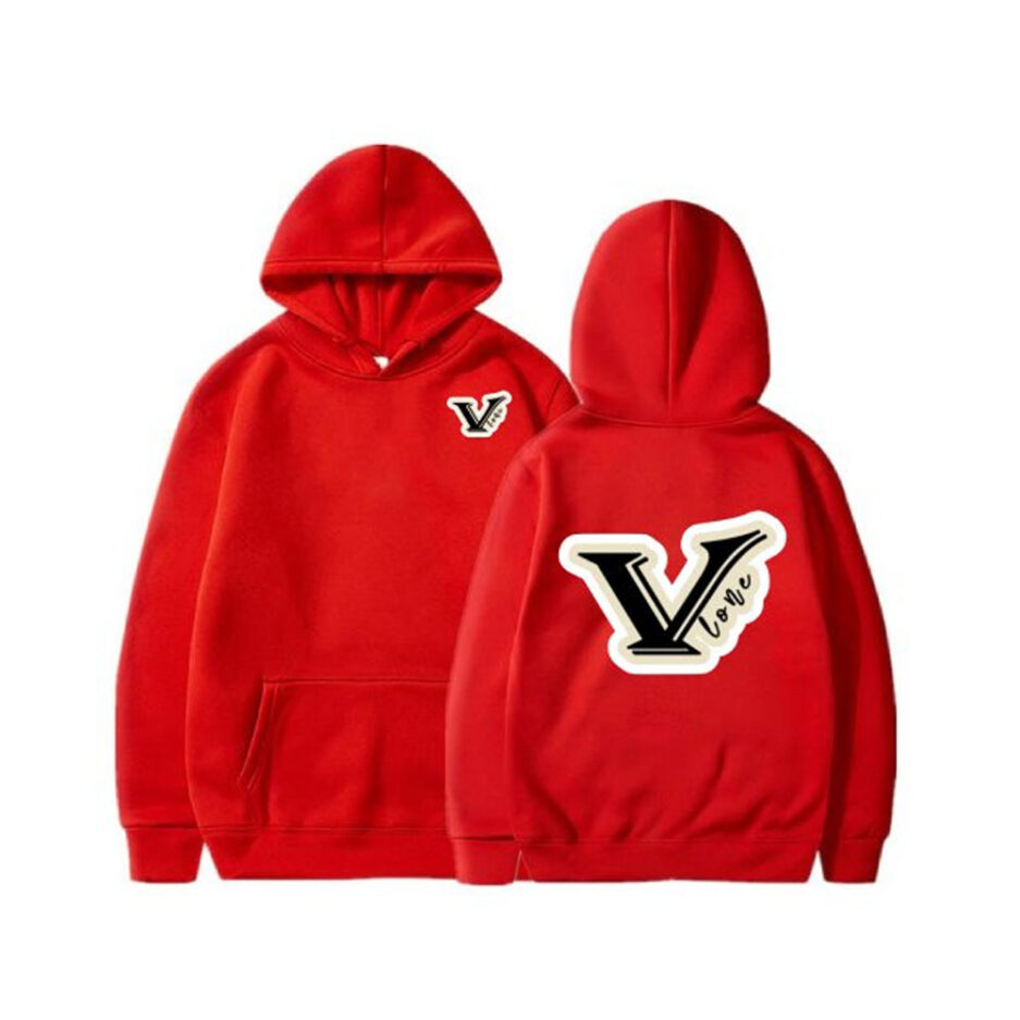 Vlone V logo Pink Hoodie (1)