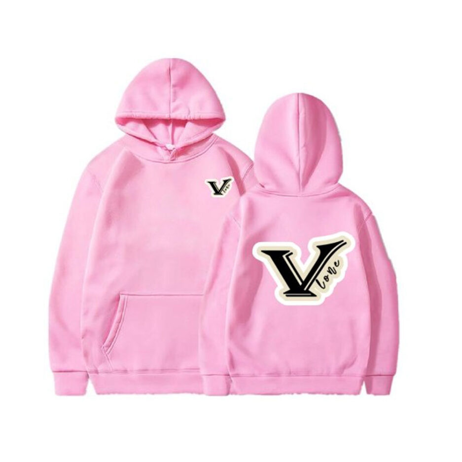 Vlone V logo Pink Hoodie (9)