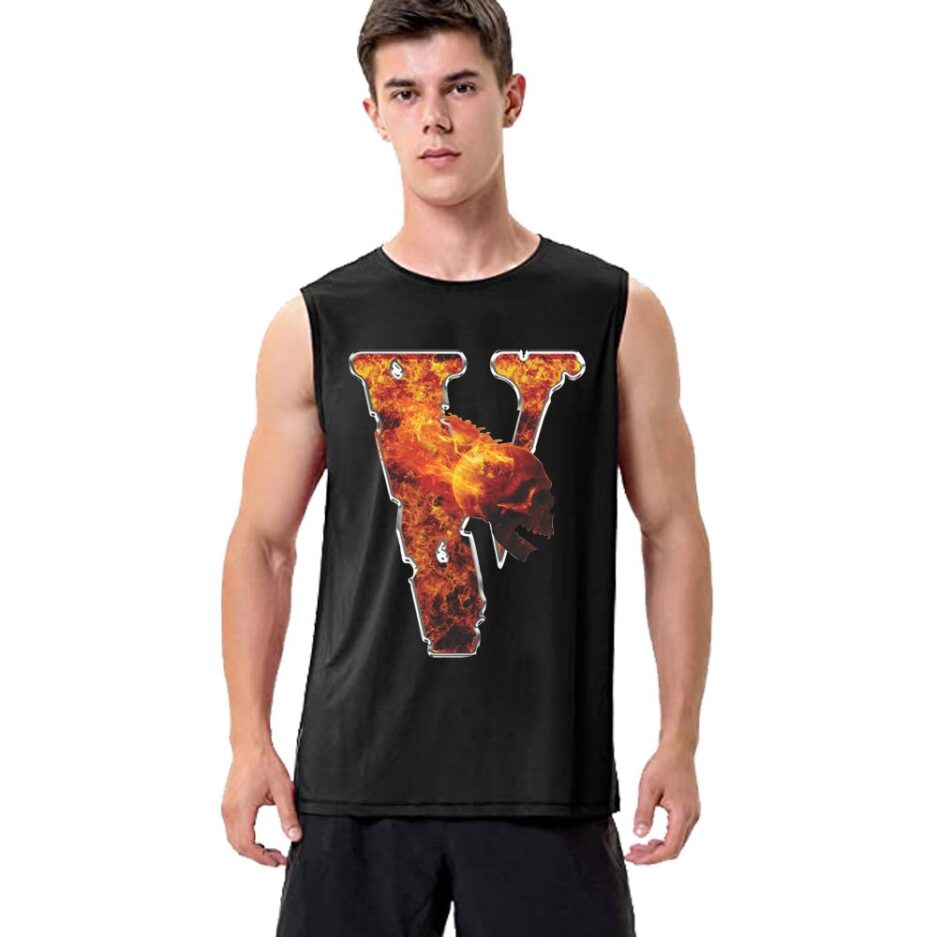 Vlone X Skull Fire Sleeveless Shirt 4