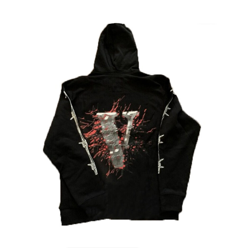 Vlone x Juice Wrld Splatter Black Hoodie