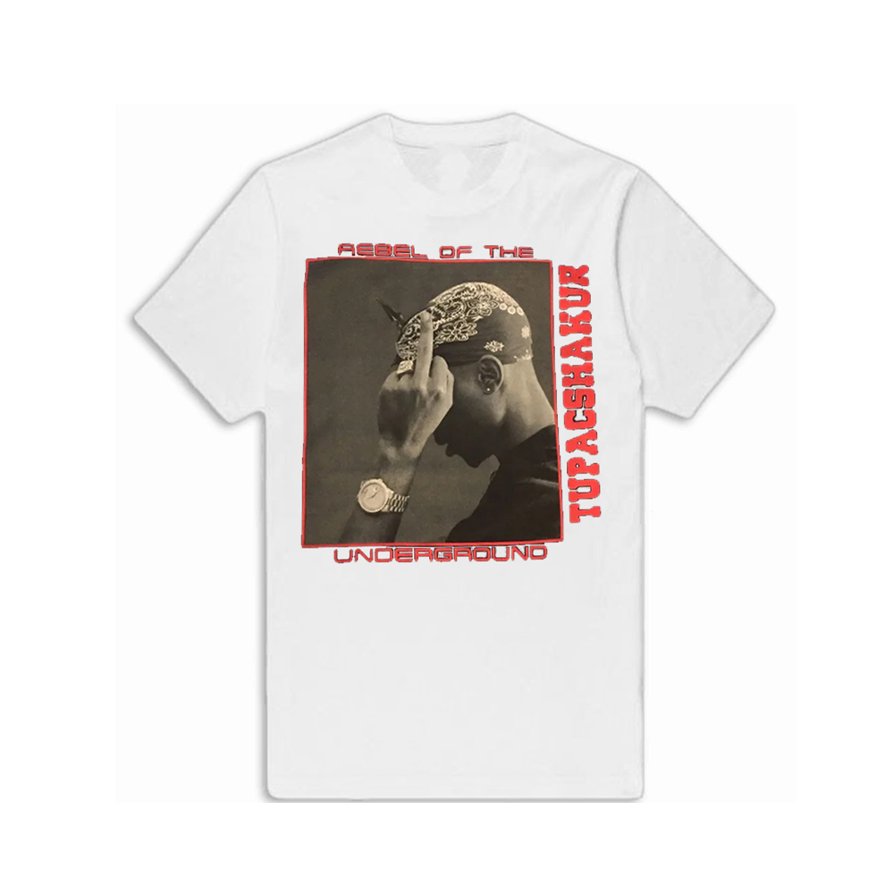 Vlone x Tupac Rebel Of The Underground Tee - White || At Excellent