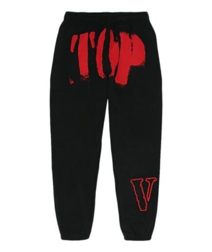 YoungBoy NBA x Vlone Red TOP Black Sweatpants Front