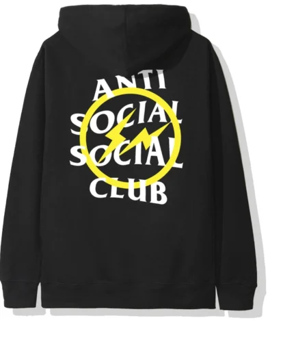 Anti Social Social Club x Fragment Yellow Bolt Hoodie Black 2.webp